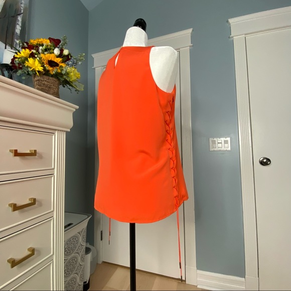 Ralph Lauren Orange Sleeveless Shoelace Stitch Top - Picture 6 of 10